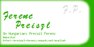 ferenc preiszl business card